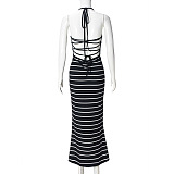 SUPER WHOLESALE | Zebra Off-shoulder Long Dress