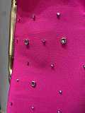 SUPER WHOLESALE | Asymmetric Fuchsia Dress with Crystal Accents