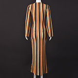 SUPER WHOLESALE | Plunging Neck Long Sleeve Long Dress
