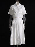 SUPER WHOLESALE | Embroidered Shirt Top & Pleated Skirt
