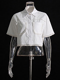 SUPER WHOLESALE | Embroidered Shirt Top & Pleated Skirt
