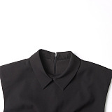 SUPER WHOLESALE | Shirt Collar Long Dress with Tie