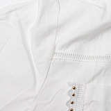 SUPER WHOLESALE | Embroidered Shirt Top & Pleated Skirt