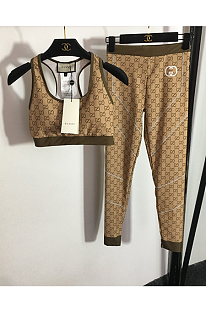 SUPER WHOLESALE | Monogram Legging Bottom & Bra Top
