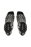 SUPER WHOLESALE | Mermaid Sandal with Crystal Heel Black