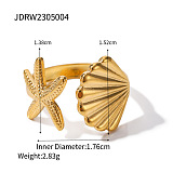 SUPER WHOLESALE | Stainless Steel 18k Plated  Sea Theme Rings