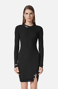SUPER WHOLESALE | Safety Pink Ribbed Mini Dress