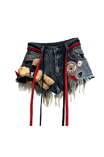 Denim Boyfriend Distressed Shorts