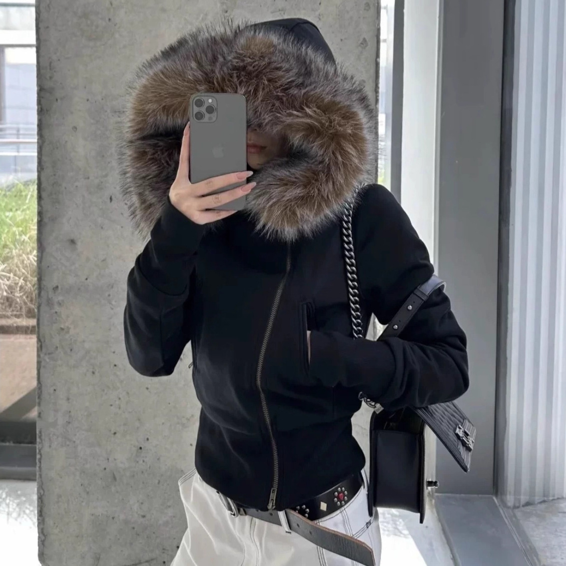 ジャケット・アウター herlipto Faux Fur Hoodie Duffle Coat Wvapzxx Women's Faux Fur Coat Winter Warm Fur Windbreaker