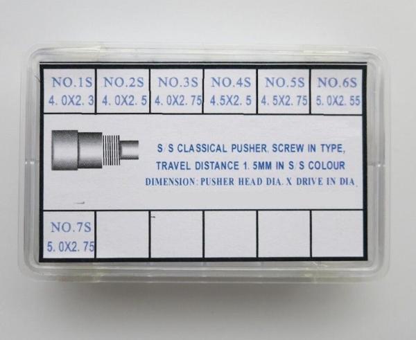 AC-6057SPS S/S Classical Watch Pusher Screw-in Type