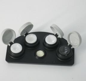 Die-Cast Alloy Watch Oil Cup Stand with 4 White Ceramic Cups