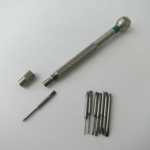 Professional Watch Repair Screwdriver with 8 Assorted Blades Flat Head