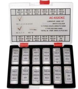 AC-632CKC Luminous Watch Hand Kit Yellow White Hour Minute Second Hand Assortment