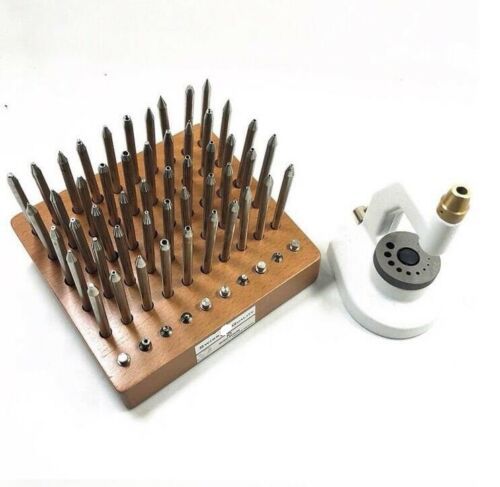 Staking Tool Set with 50 Punches 10 Stakes for Watch Repair