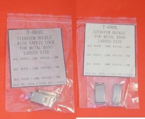 681L T680LWatch Repair Titanium Buckle for Metal Band Ladies Sizes 10mm 12mm 14mm