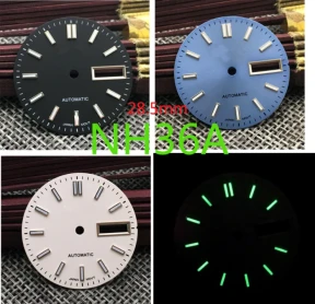 28.5mm Green Luminous Watch Dial for NH35/36 Movement