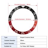 Sloped 30.6mm Inner Diameter Ceramic Watch Bezel 38mm Outside Diameter Fit GMT Rx