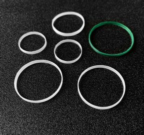 Green White Watch Crystal I Ring 21.3mm 25.3mm 30.4mm 32.7mm