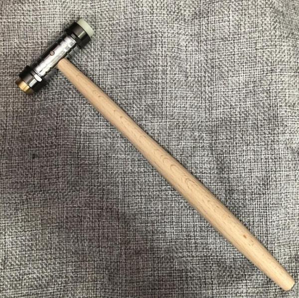 Watch Repair Tool Hammer with Wooden Hand 2 in 1 Brass Plastic Head for Watchmakers