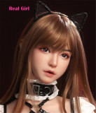 Real girl 頭部単体 D8ヘッド単品  口開閉機能付き リアルな口腔構造 軟性シリコン製 職人メイク付き 頭のみ 等身大ラブドール M16ボルト採用 140-170cmのボディに適用