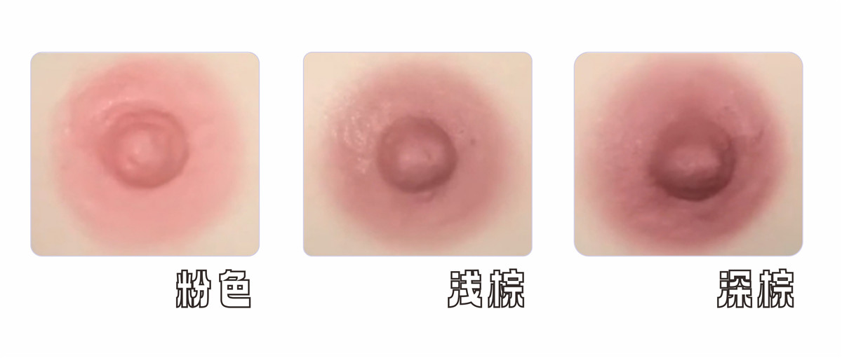 Nipple color (pink, light brown, dark brown)