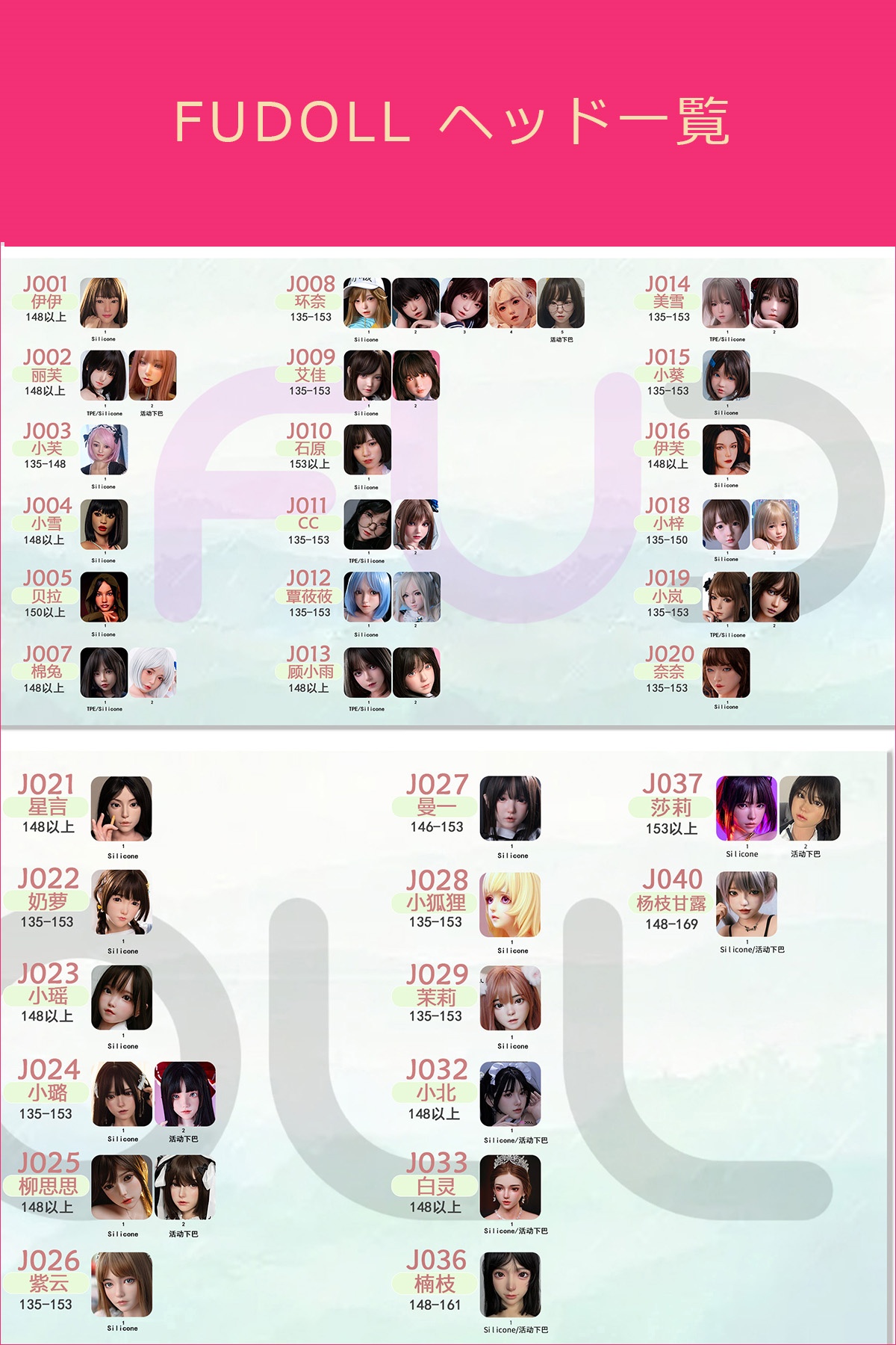 fudollヘッド一覧