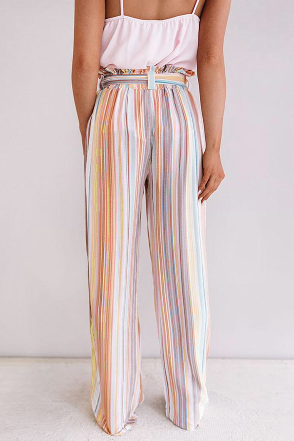 US$ 30.71 - Pink Sweet Skyline Views Stripe Pants - www.sumqi.com