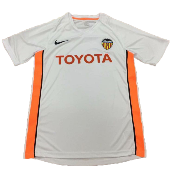 2006 Valencia Home White Retro Soccer Jersey