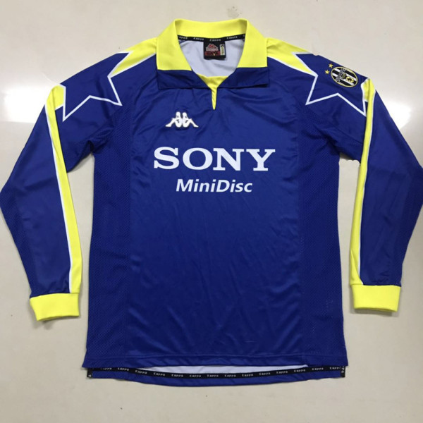 1997-1998 JUV Blue Retro Long Sleeve Soccer Jersey