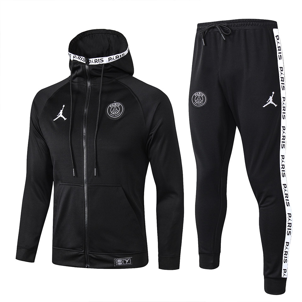 US$ 45 - 2019/20 PSG Paris Jordan Black Hoodie Jacket Tracksuit - www