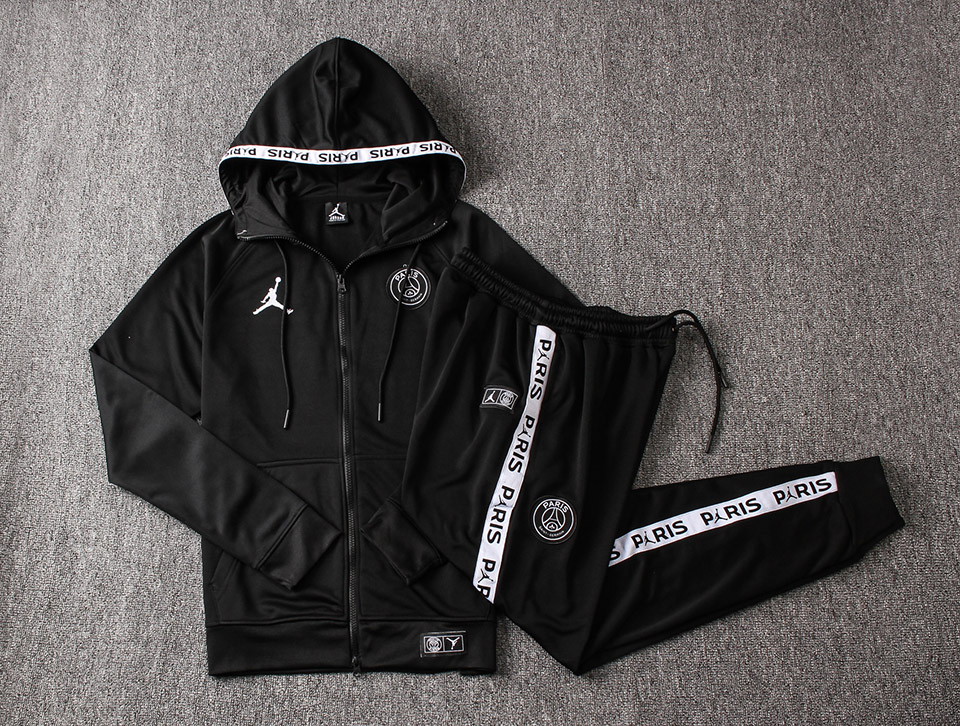 US$ 45 - 2019/20 PSG Paris Jordan Black Hoodie Jacket Tracksuit - www ...