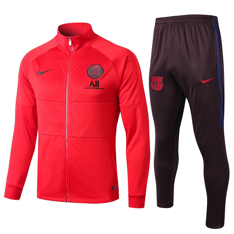 US$ 42 - 2019/20 PSG Paris Red High collar Jacket Tracksuit - www ...