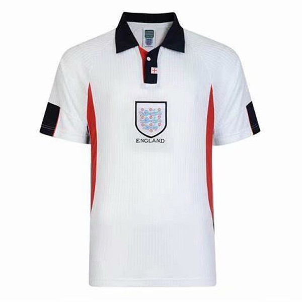 1998 England Home White Retro Soccer Jersey