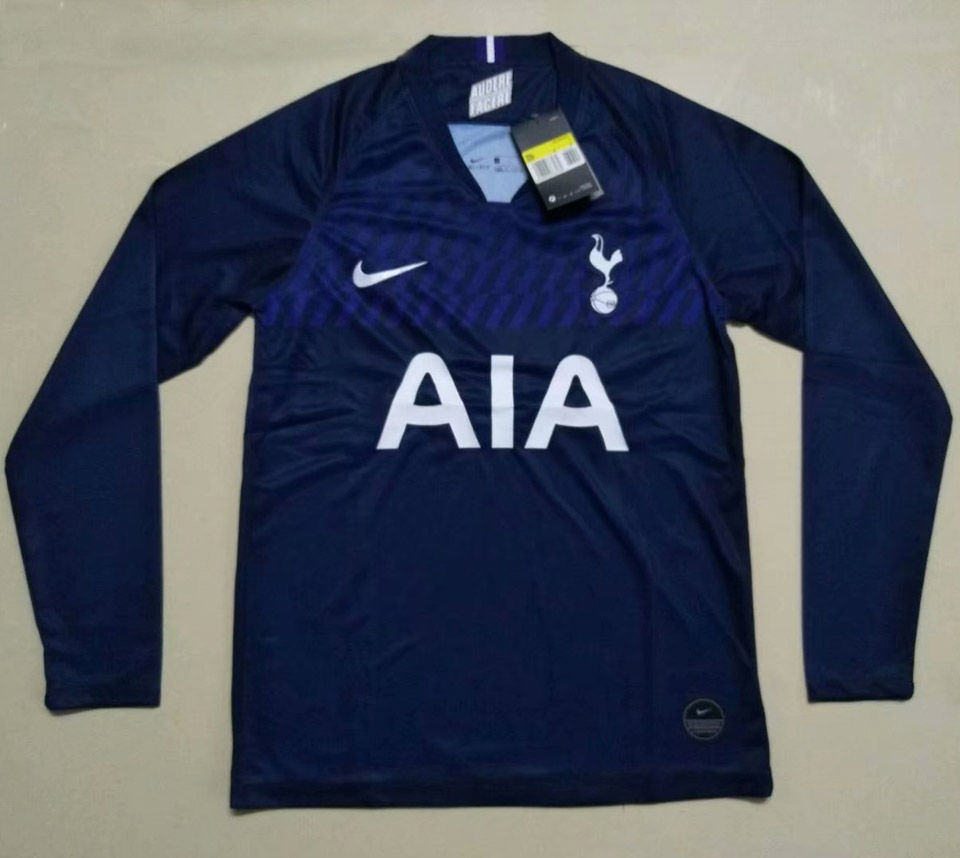 2019 20 Tottenham Away Long Sleeve Soccer Jersey
