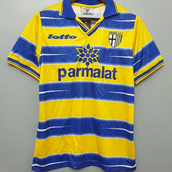 1998-1999 Parma Home Yellow Retro Soccer Jersey