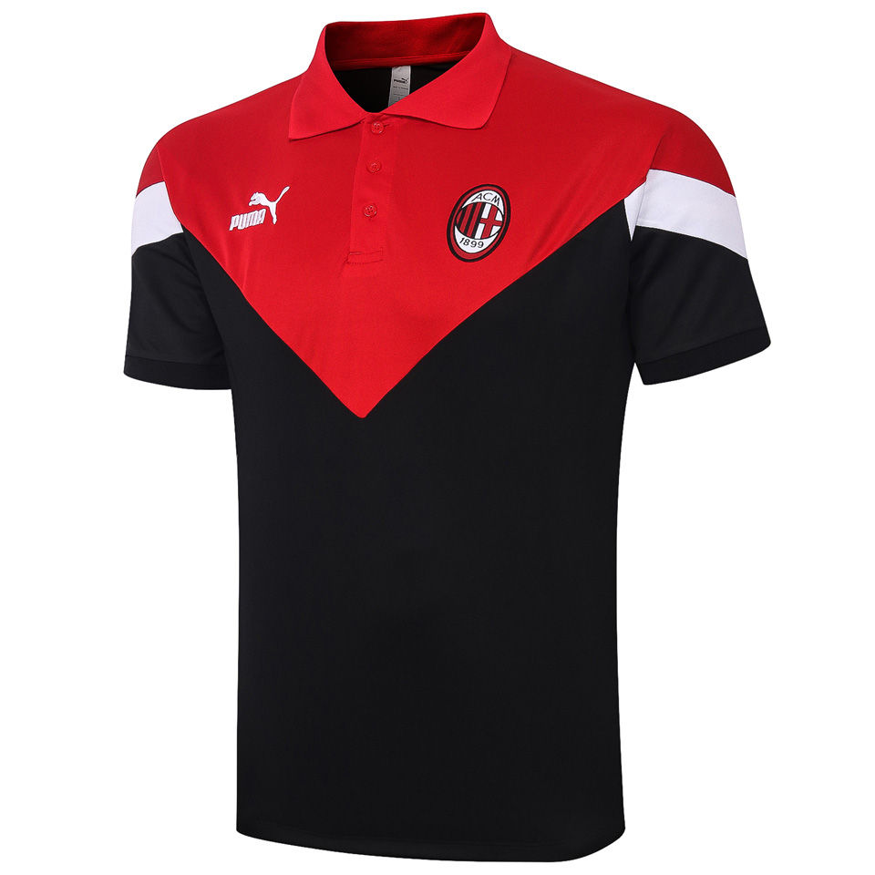 2020/21 AC Milan Red And Black Polo Short Jersey