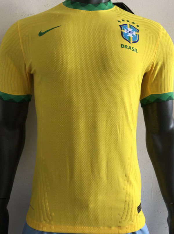 2020/21 Brazil Home Yellow Player Soccer Jersey