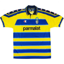 1999-00 Parma Home Yellow Retro Soccer Jersey