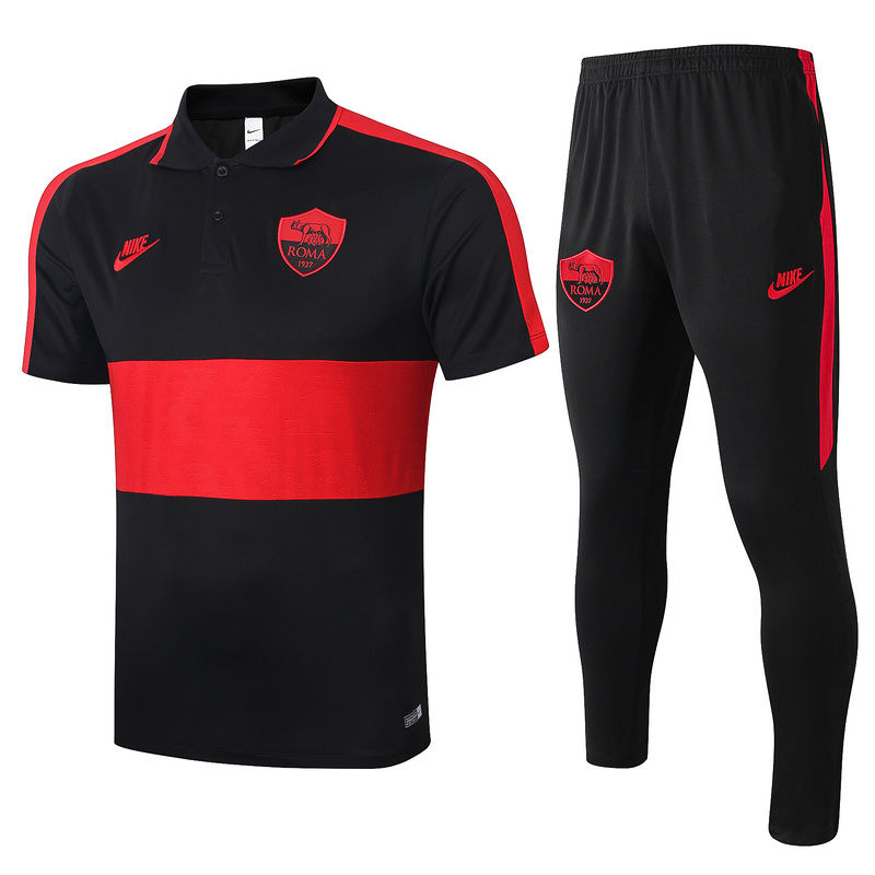 US$ 32 - 2020/21 AS Roma Black Polo Tracksuit - www.brfans.com