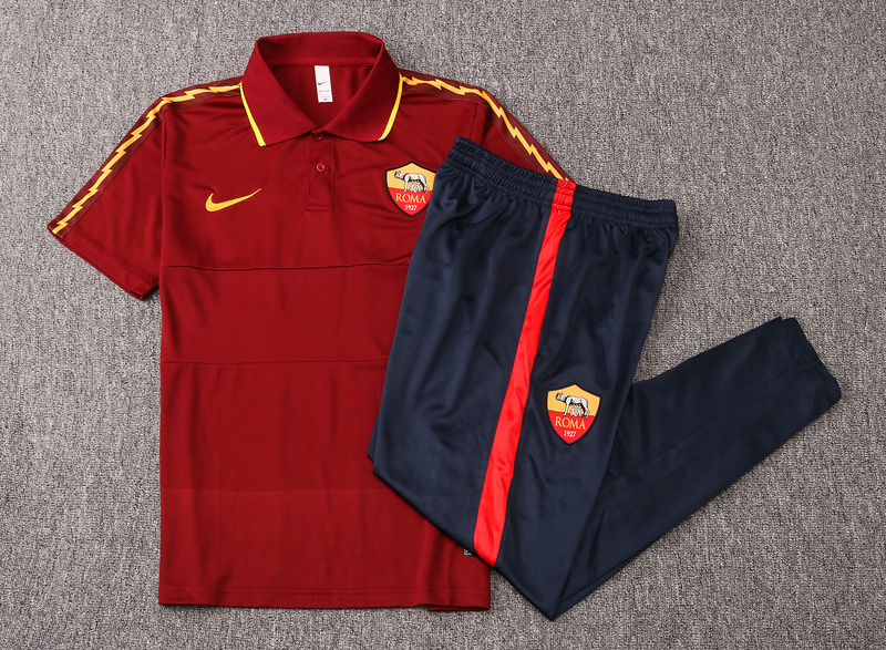 US$ 32 - 2020/21 AS Roma Red Polo Tracksuit - www.brfans.com