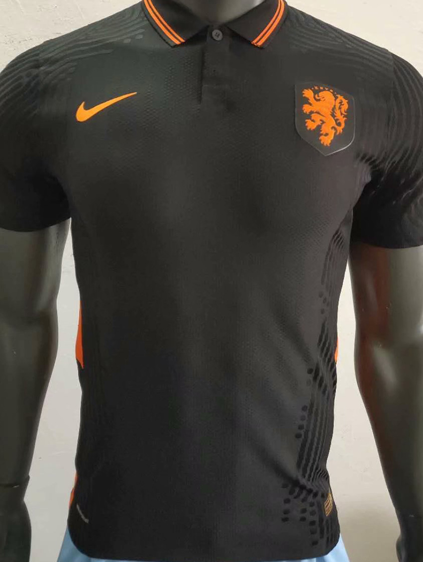 Netherlands Away Black Player Soccer Jersey
