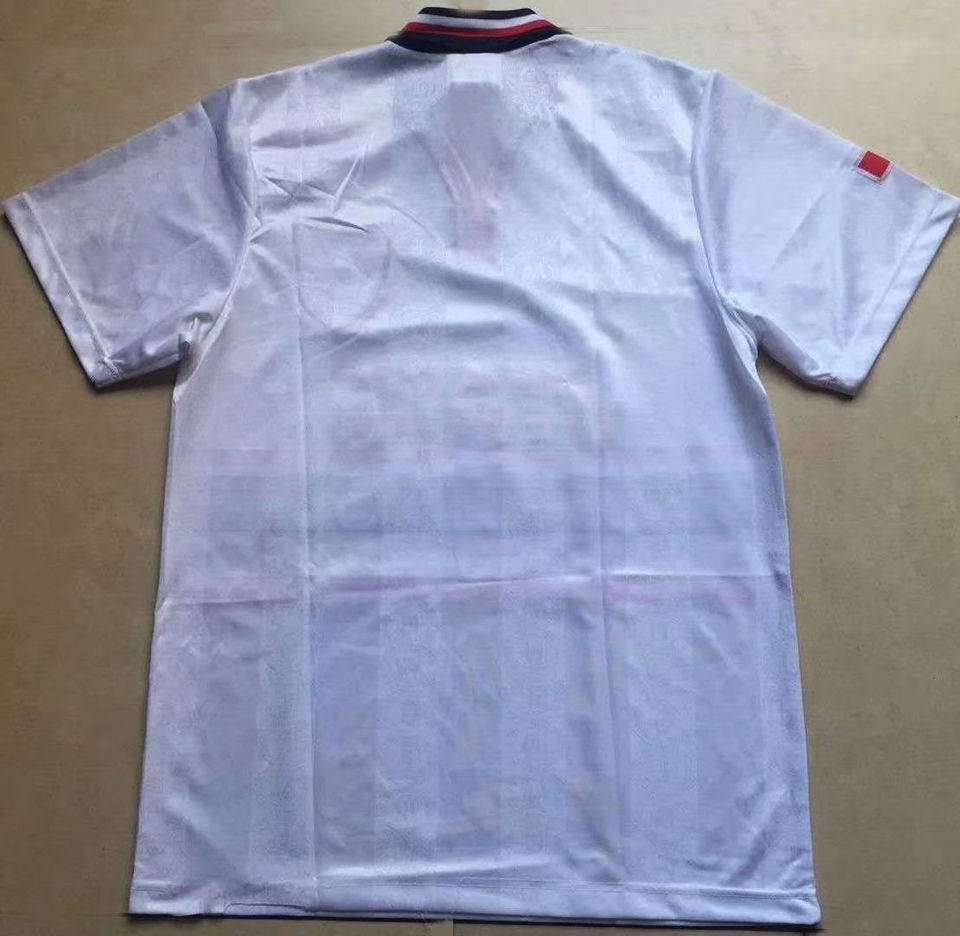 1997 1999 Man United Away White Retro Soccer Jersey