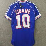 1998 France Home Blue Retro Soccer Jersey有右胸小字