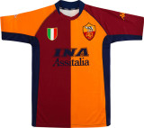 2001/02 Roma Red And Yellow Retro Soccer Jersey