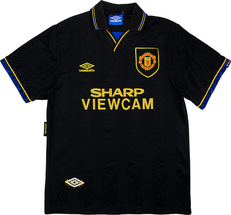 1994 Man Utd Away Black Retro Soccer Jersey