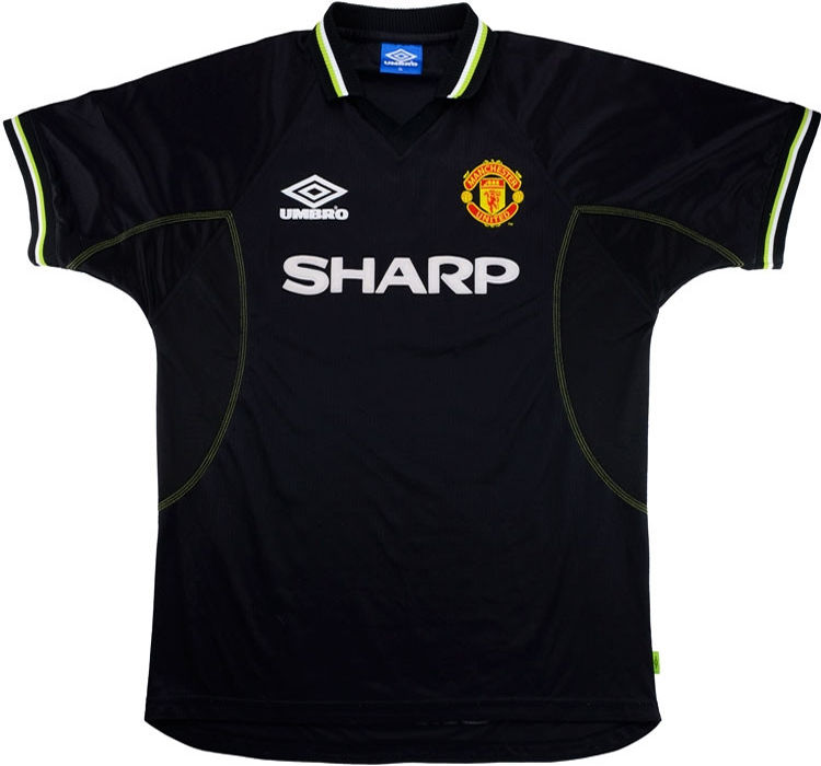 1998 1999 Man United Away Black Retro Soccer Jersey