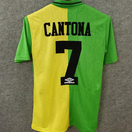 1992 1994 Man Utd Yellow And Green Retro Soccer Jersey