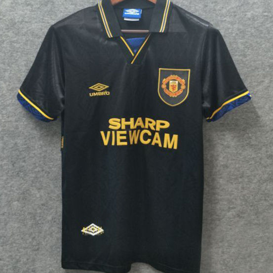1994 Man Utd Away Black Retro Soccer Jersey