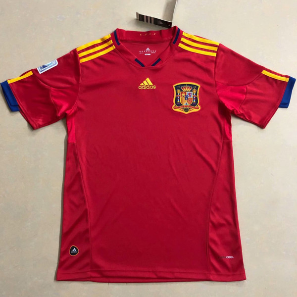2010 Spain Home Red Retro Soccer Jersey