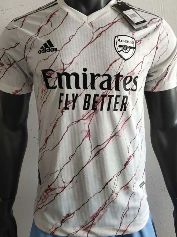 2020 21 Arsenal Away White Palyer Version Soccer Jersey